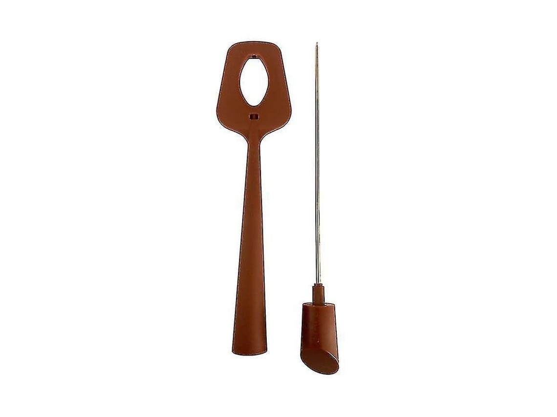 Espátula De Silicona Com Termômetro Digital Sem Costuras Para Cozinhar Pratos Doces Marron 1 Peça