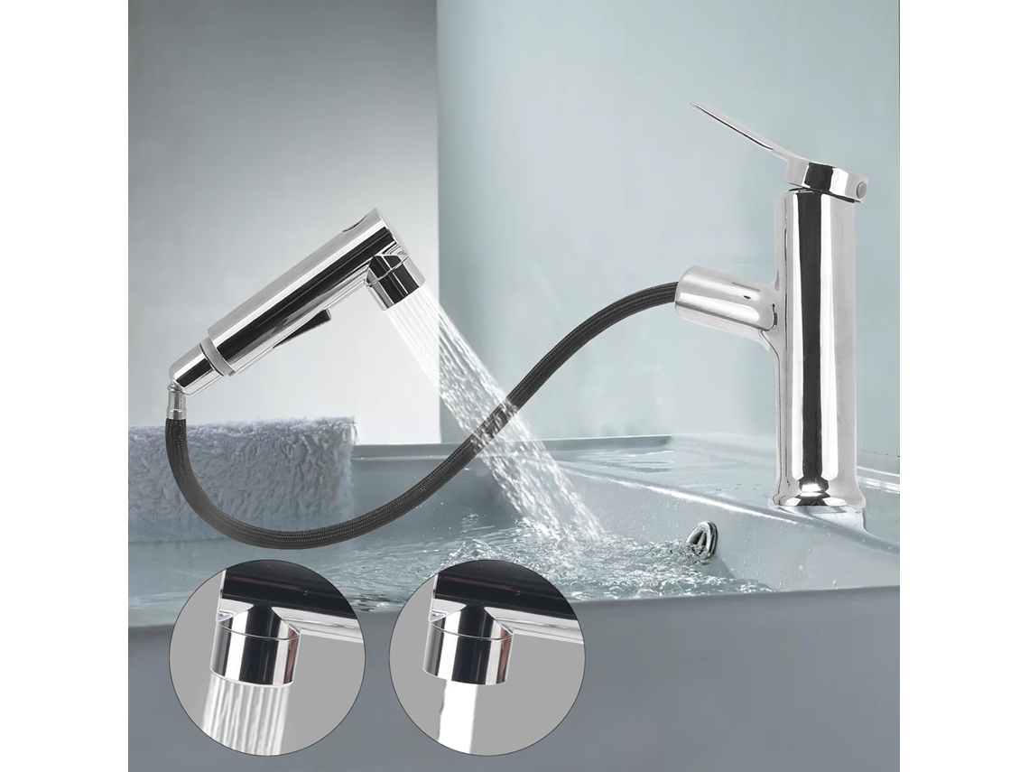 Grifo de baño con mezclador de ducha de mano retráctil SUNNY SPACES