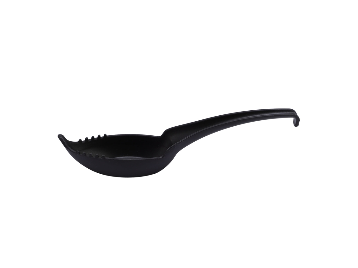 Cuchara De Ramen 2 Em 1 Com Dentes E Garfo De Fundo Plano Para Sopa De Macarrão Em Casa E Restaurante Preto