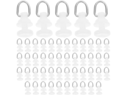 Conjunto De 50 Ganchos Poliéster Para Trilho De Cortina, 6cm, Deslizadores De Pvc Branco Para Persia