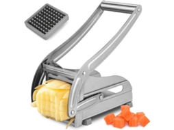 Cortador de Batatas Profesional de Acero Inoxidable com Lâmina Intercambiável e Ventosa Antideslizante