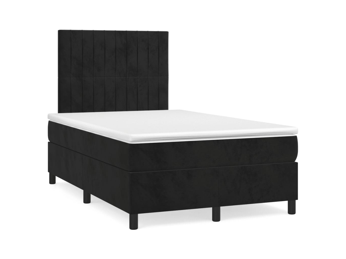Cama Boxspring com Colchão 120x200 Cm Veludo Preto MAISON EXCLUSIVE
