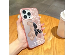 Capa Para Iphone 17 Pro Com Estampa De Urso Mecânico A Laser H405p8 Rosa, Da Marca Trendy.