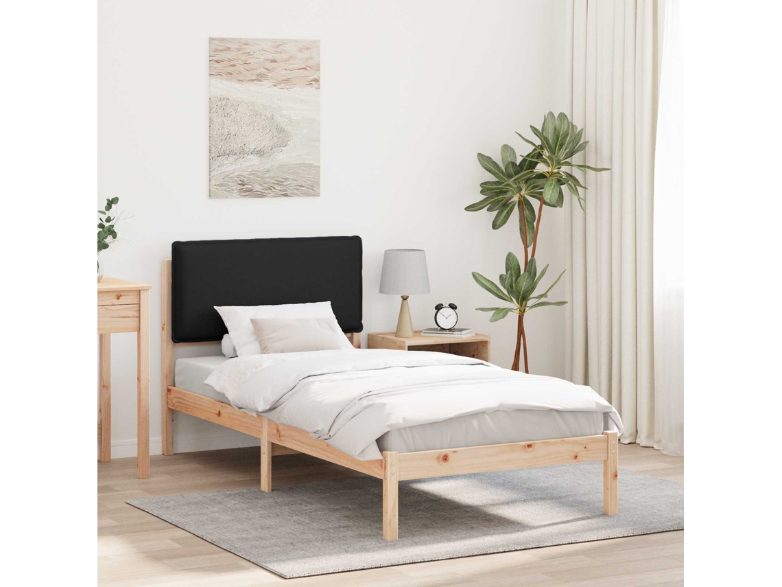 Vidaxl Estrutura De Cama Com Cabeceira Estofada Preto 90 X 190 Cm