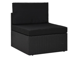 Maison Exclusive - 9 Pcs Conjunto Lounge De Jardim C/ Almofadões Vime Pe Preto