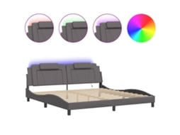 Estrutura de Cama Viana com Led Sem Colchão Cinzento 200x200 cm MAISON EXCLUSIVE