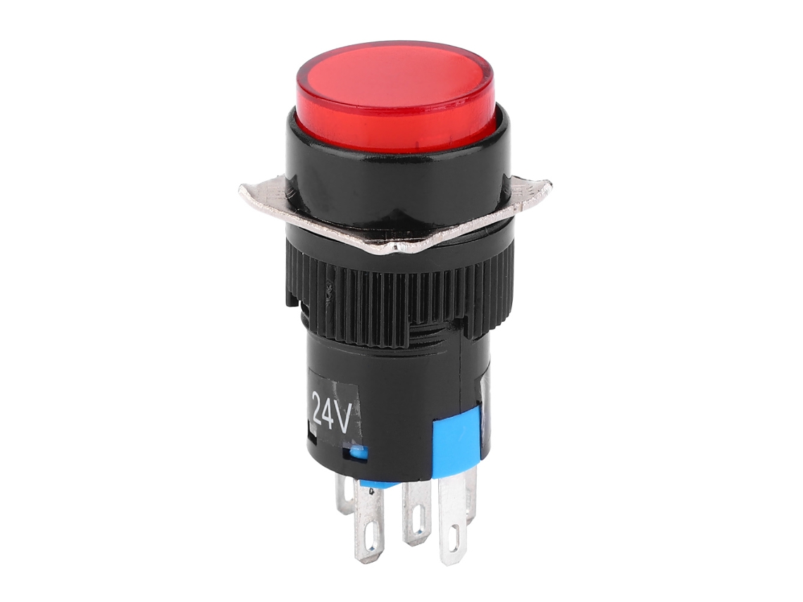 Botão Circular Com Luz 24v Laxiscreed Para Controle De Equipamentos Automáticos