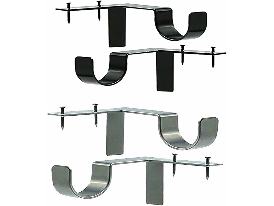 Conjunto De 4 Suportes Para Varão De Cortina, Sem Necessidade De Furar, Ajustáveis