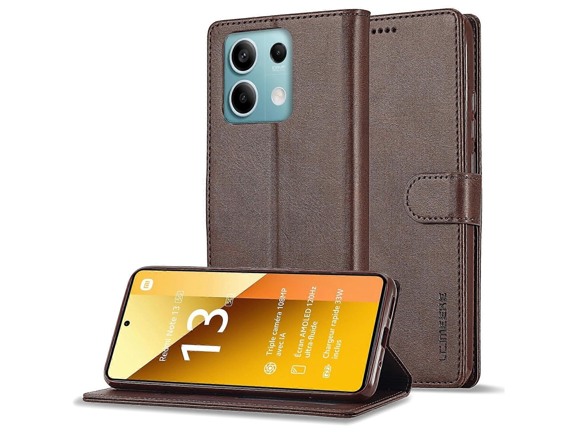 Capa Para Celular Xiaomi Redmi Note 13 Pro 5g Lc.imeeke Em Couro Com Textura De Bezerro.