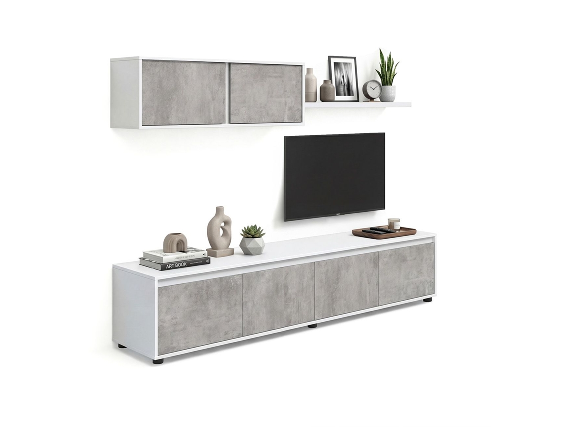 Salão Arlet Branco Artik (branco Mate) - Cinzento Cimento 200 X 43 X 41 Cm