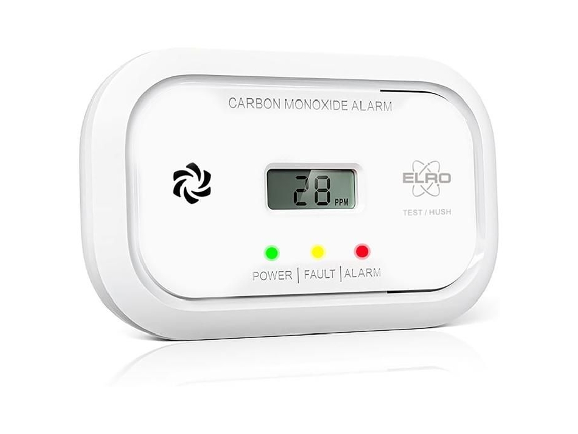 Detector De Dióxido De Carbono, Elro, Fc5010, Tela, Alarme 85 Db, Bateria Com Duração De 10 Anos, Branco