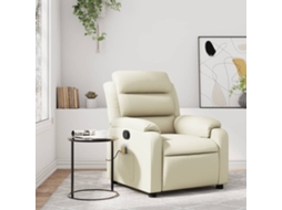 Vidaxl Poltrona De Massagem Reclinável Em Couro Sintético Creme
