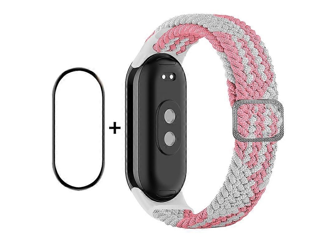 Para Xiaomi Mi Band 8, Enkay Hat-prince 2 Em 1: Protetor De Tela Com Cobertura Total + Pulseira De Nylon Trançado Elástica