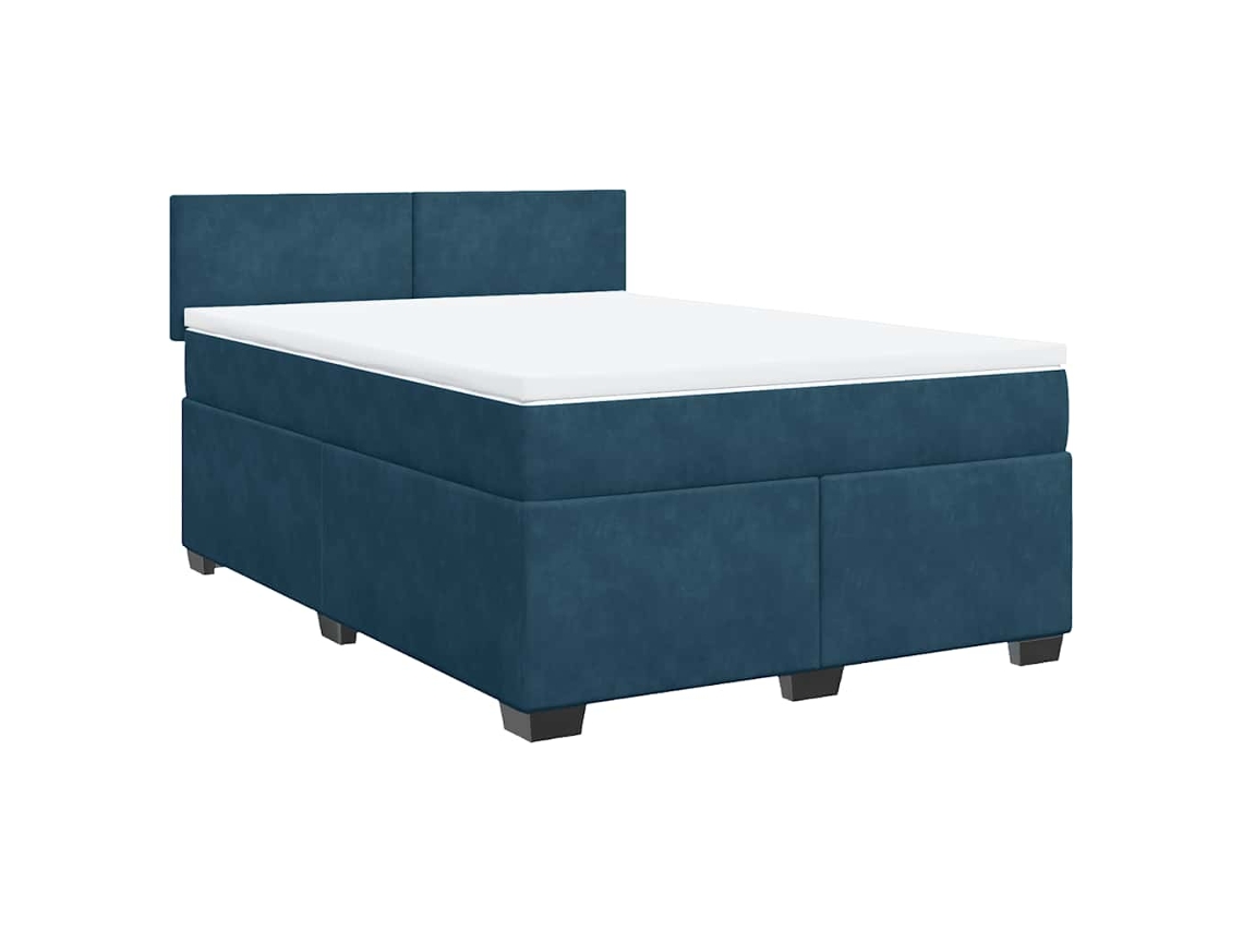 Box Spring Bed, Box Spring Beds Vidaxl Azul Veludo (140 X 190 Cm)