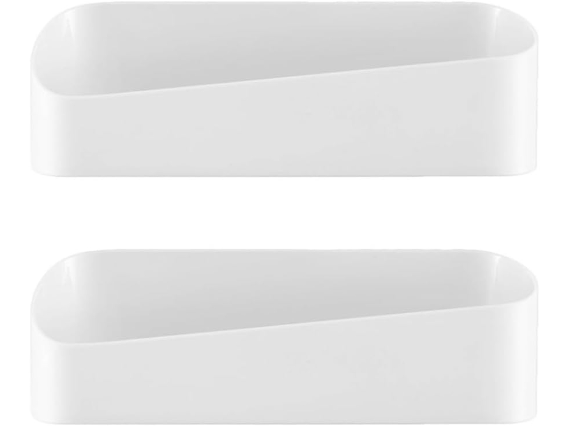 Labrimp Conjunto De 2-prateleiras Organizadoras Banheiro Em Plástico Branco Com Design Que Economiza Espaço, Prateleira