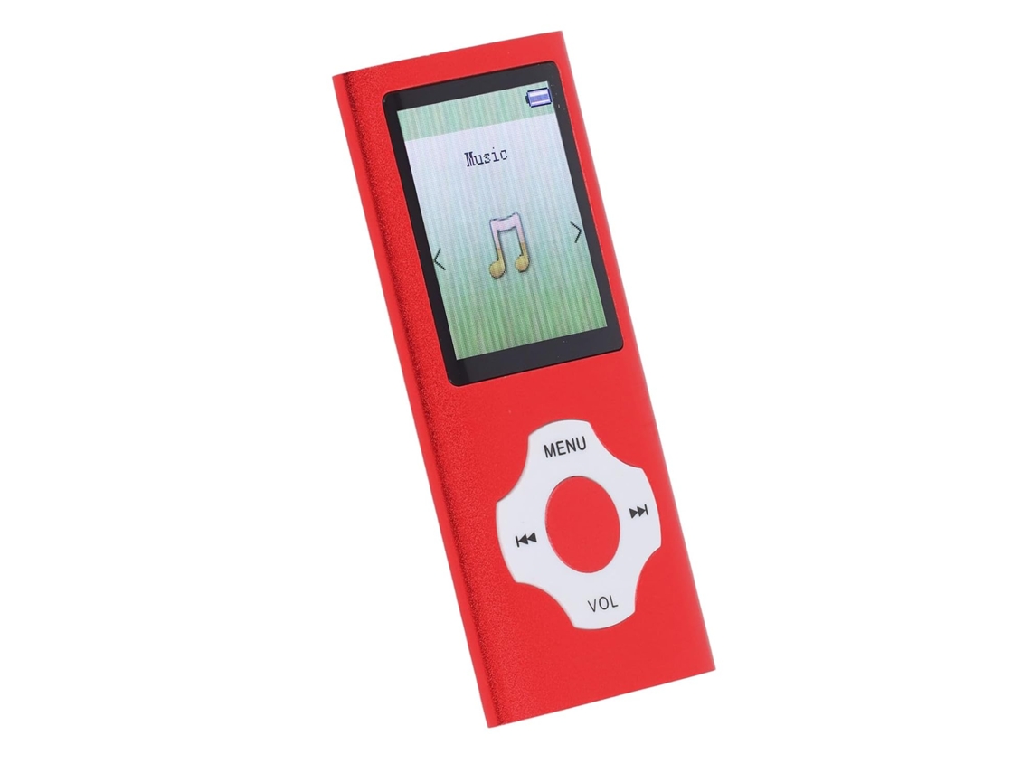 Leitor de MP3/MP4 de 128 GB com tela de 1,8 polegadas, portátil com HiFi, música para experiência visual (vermelho)