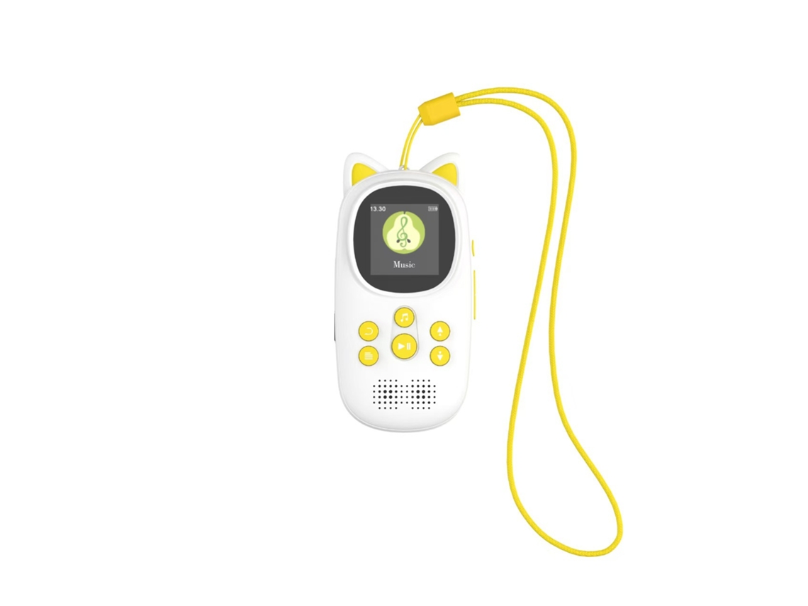 Mp3 Player Portátil Para Crianças Com Bluetooth, Mp4 Externo, 1,44 Polegadas Amarelo Sfushos