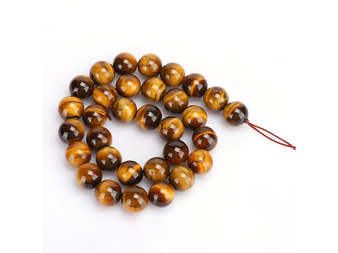 Pérolas Redondas Oho De Tigre Para Diy Bijuterias E Braceletes