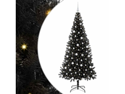 Árvore De Natal Artificial Com Led Vidaxl Preto Pvc (210 Cm)