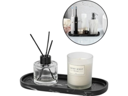 Bandeja Velas Preta Efeito Mármore, Base Silicone Decorativa ZYBLSSBB