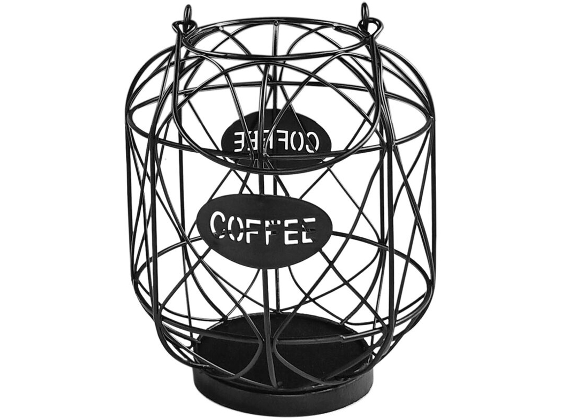 Cesto Para Cápsulas De Café, Suporte Xícaras E Canecas, Organizador Balcão Cafeteira, Preto