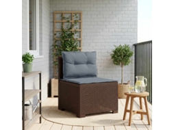 Vidaxl Sofá De Jardim 1 Lugar Com Almofadas Look Rattan Pp Castanho