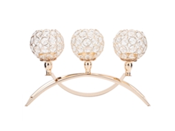 Candelabro de Cristal com 3 Cabeças Acessórios para Decoração de Mesa em Festa e Casamento S/MARCA