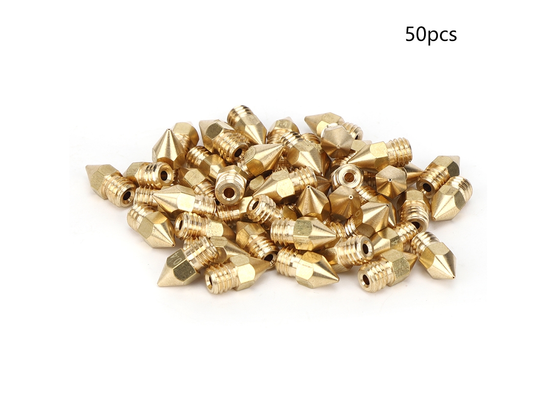 50 Peças/conjunto Mk8 Bico De Latão Pontiagudo Com Letras Acessórios Para Impressora 3d 13 X 6 Mm Aquaforge