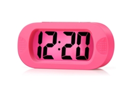 Despertador Infantil Digital Lcd Grande Para Viagem Com Função Soneca E Luz Noturna - Som Crescente (rosa)
