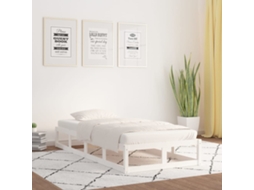 Vidaxl Estrutura De Cama 90x200 Cm Madeira Maciça Branco