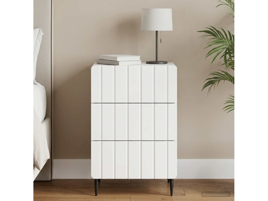Vidaxl Armário De Cabeceira Branco 43x 41 X 68 Cm Derivados De Madeira