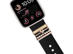 Bracelete Apple Watch Series 6 44Mm Pulseira com Adorno Love Preto