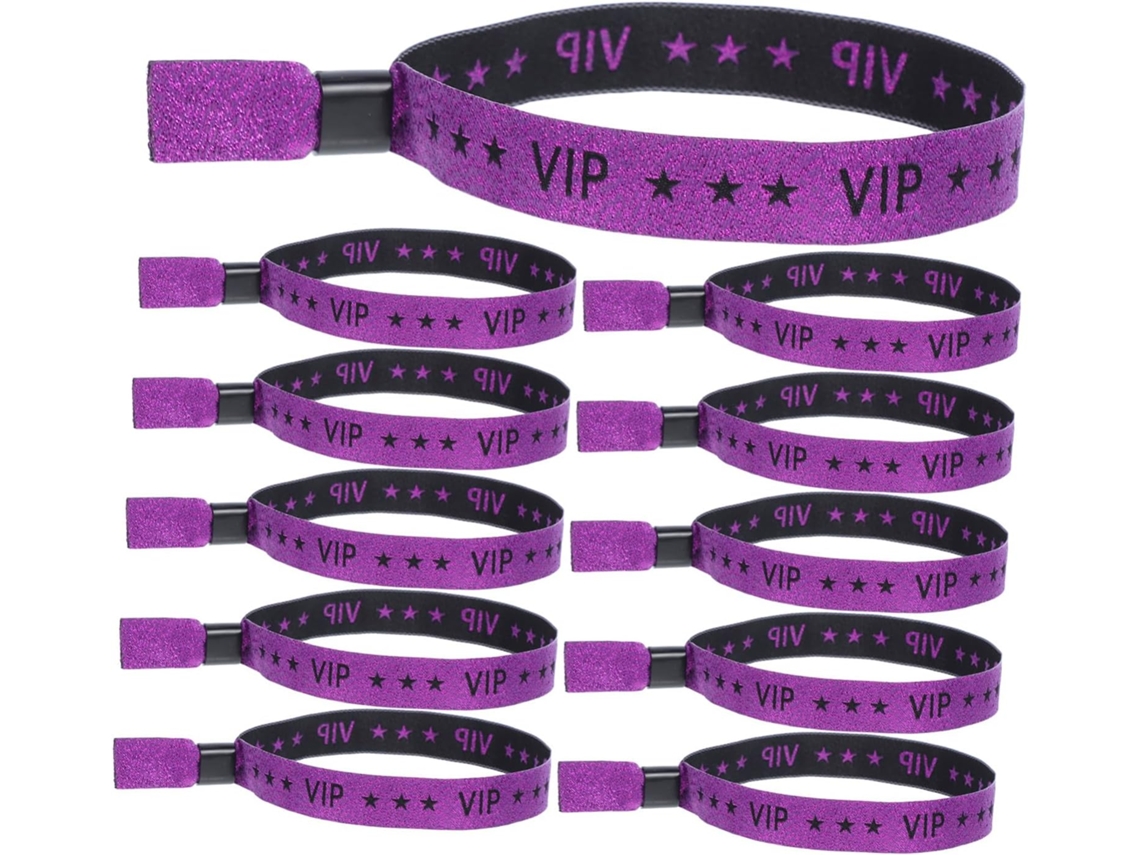 Conjunto de 20 pulseiras VIP Roxas em Prova d'Água para festas, identificação rápida em casamentos, shows e muito mais.