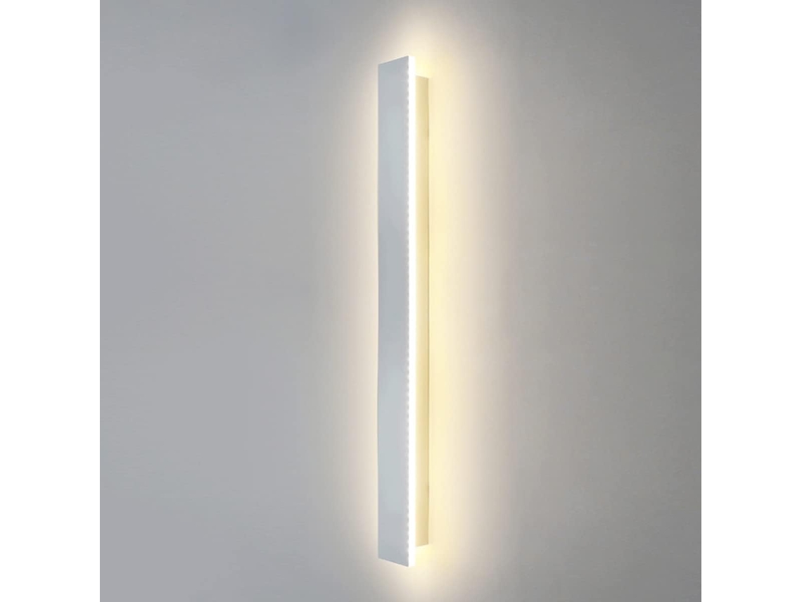 Luminária Led em Formato de Barra Modelo B043 Cor Bege Areia Canto Reto 40Cm Três Cores de Luz