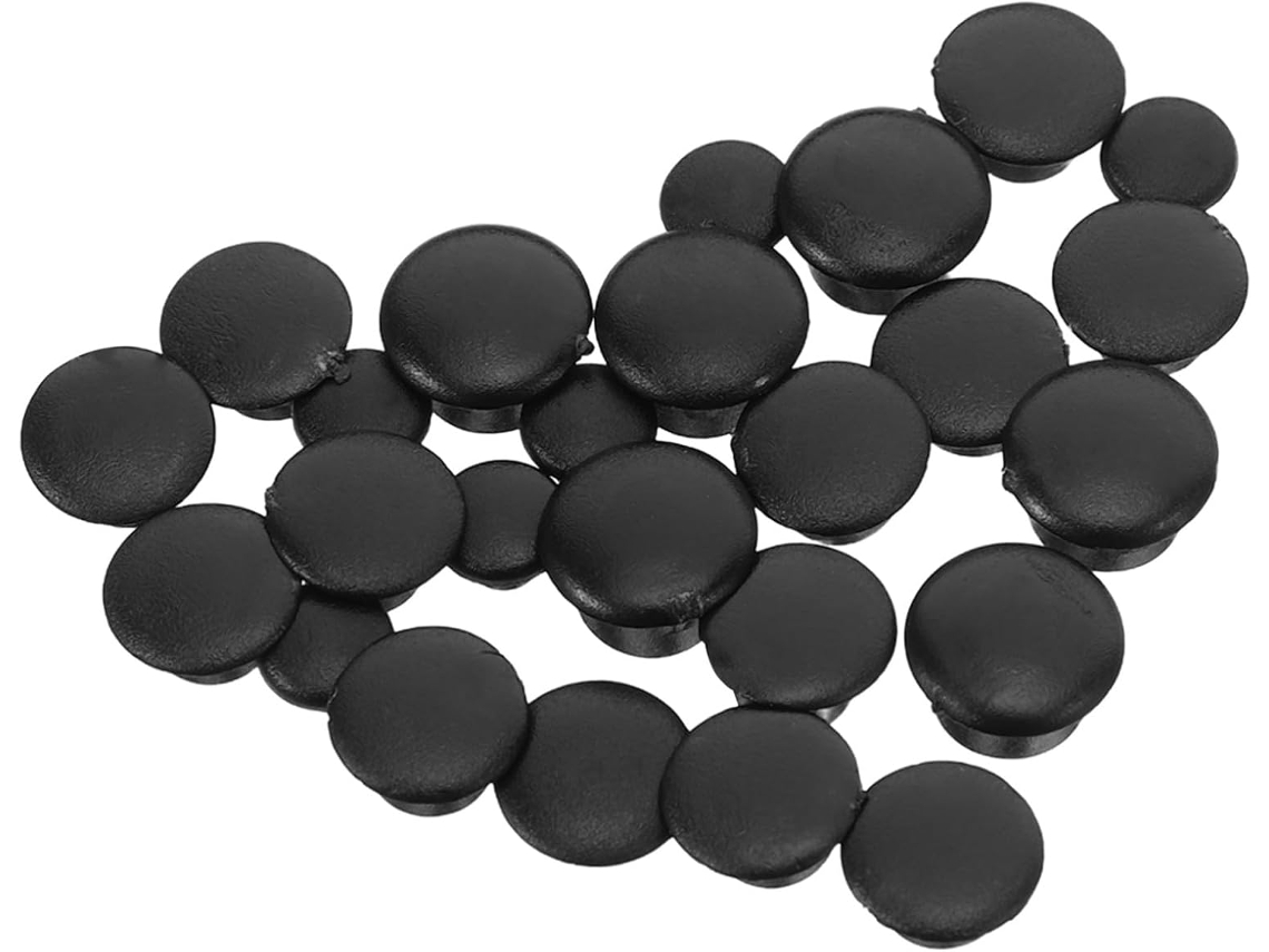 Conjunto De 200 Tampões Plásticos Redondos Para Furos, Tamanhos 5 6 8 10mm, Pretos, Para Móveis, Armários E Decoração