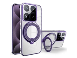 Capa Protetora Para Xiaomi 14t Pro Com Suporte Magnético E Suporte De Tpu (poliuretano Termoplástico) Roxa
