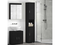 Vidaxl Conjunto De Armários Para Banheiro Tulum Preto