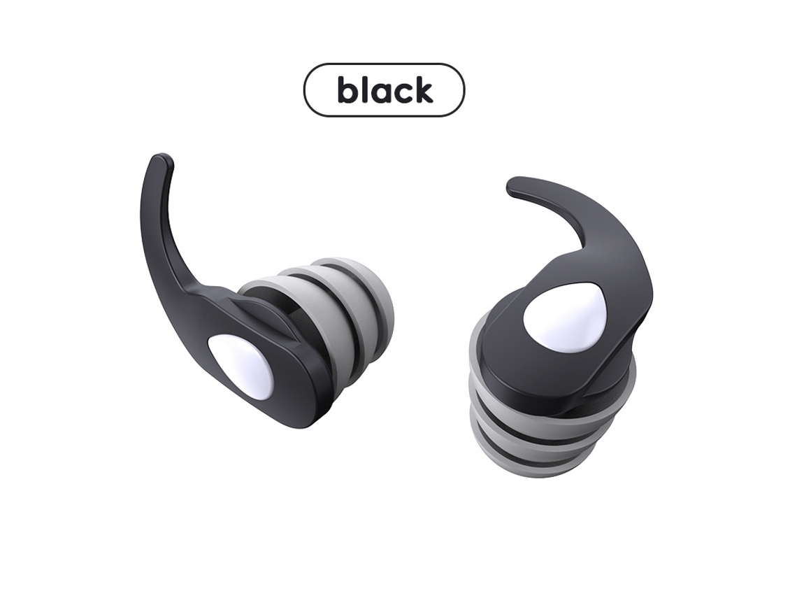 Protetor Auricular De Silicone Antirruído Yuysan Es500, Tamanho L Grande, Para Adultos, Preto