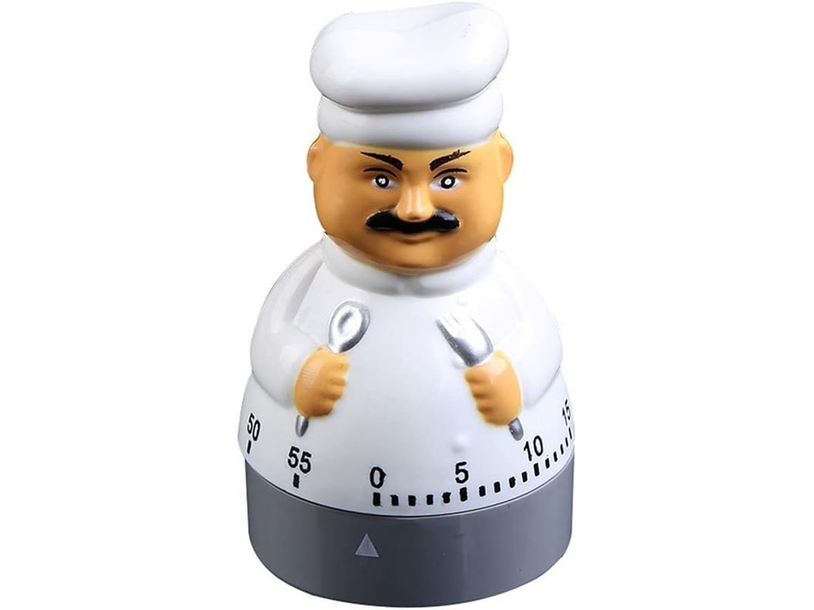 Temporizador Mecânico De Cozinha 60 Minutos Chef Com Alarme Audível Sem Bateria