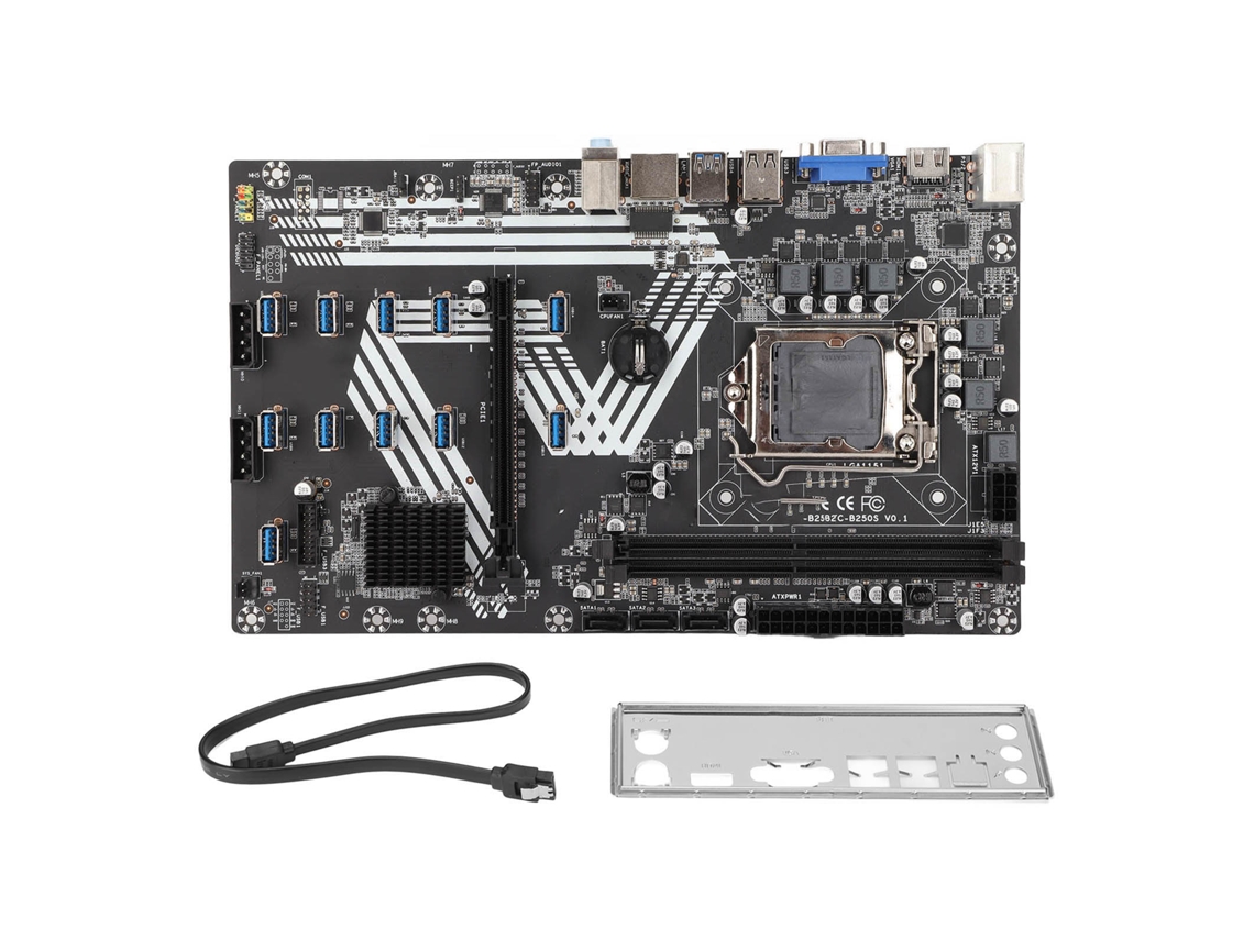 Placa-mãe De Mineração Com Todos Os Capacitores Sólidos Ddr4 Canais Duplos Usb3.0 Lan Gigabit Pcie 16x