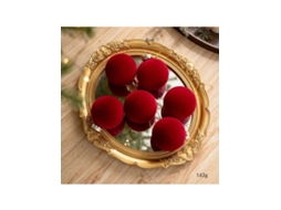 Bola De Natal Flocada De 8cm, 6 Unidades Bordeaux De 8cm Igvtrade