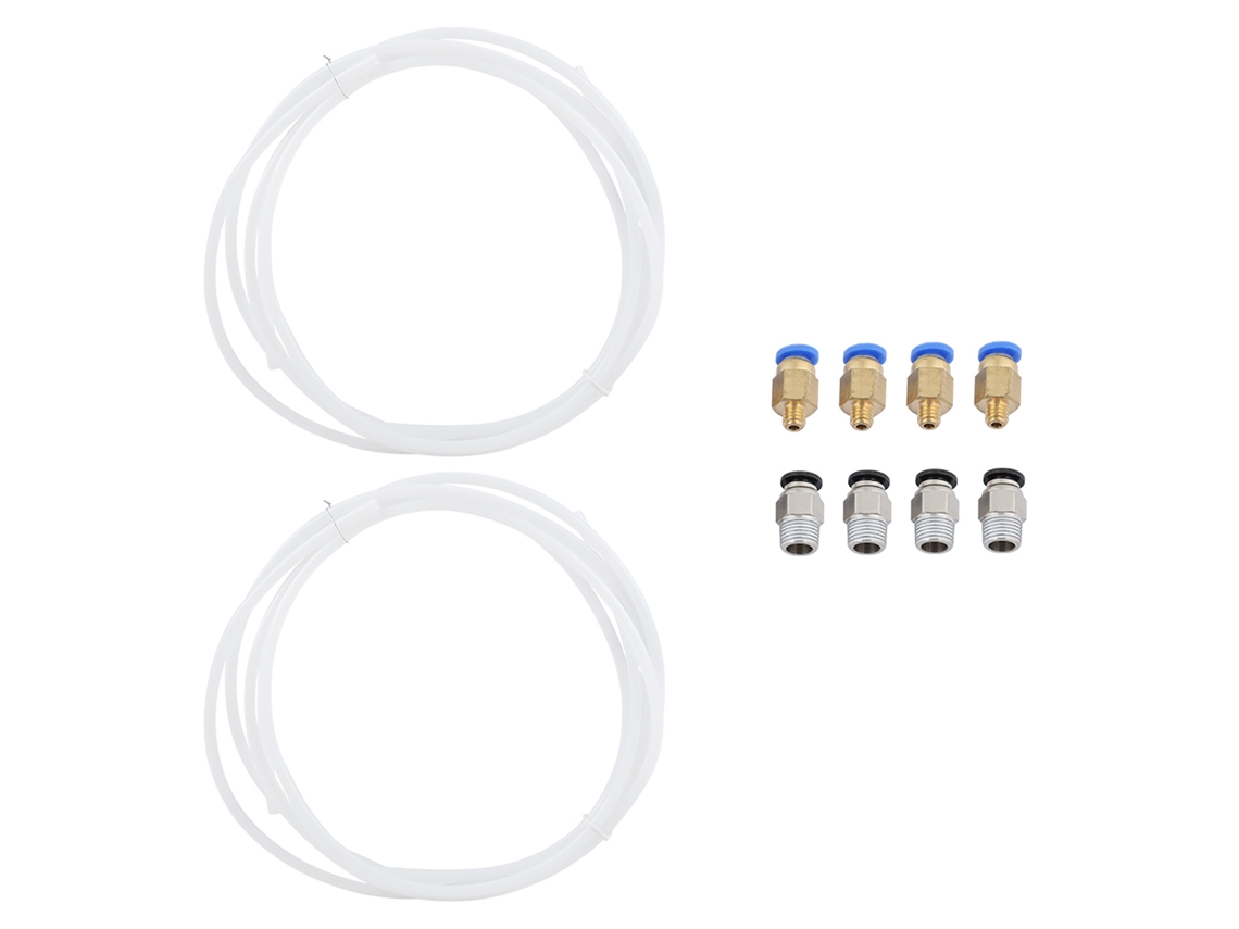 Tubo Ptfe 2*+conectores Rápidos Pc4-m6 E Pc4-m10 Para Impressoras 3d 1.75mm Pla Abs