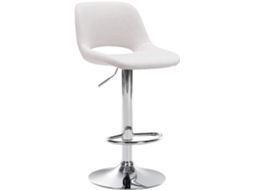 Banco de bar em tecido Camden creme/metal cromado CLP