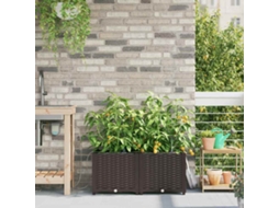 Vidaxl Vaso De Jardim 2 Unid. Castanho 80 X 40 X 37,5 Cm Pp