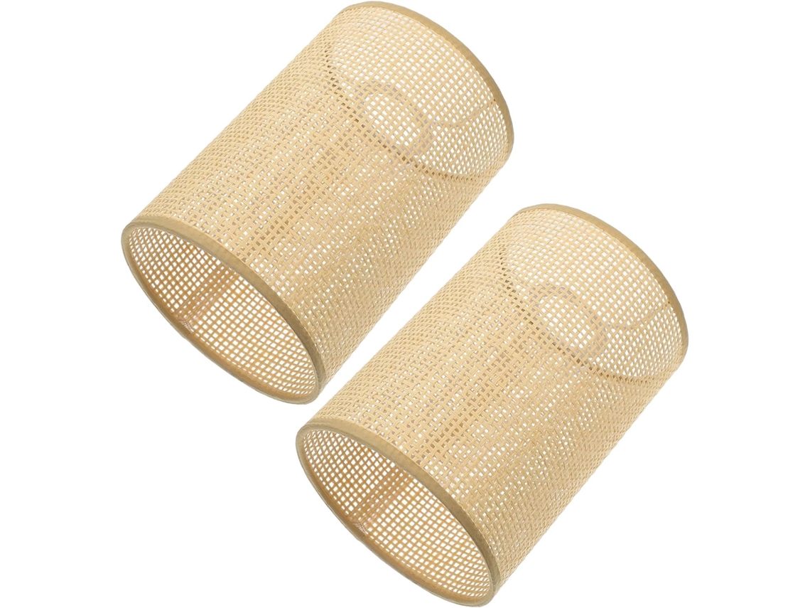 Cúpula de Teto em Rattan Trançado de 2 Peças para Lustre Suspenso SFUSHOS