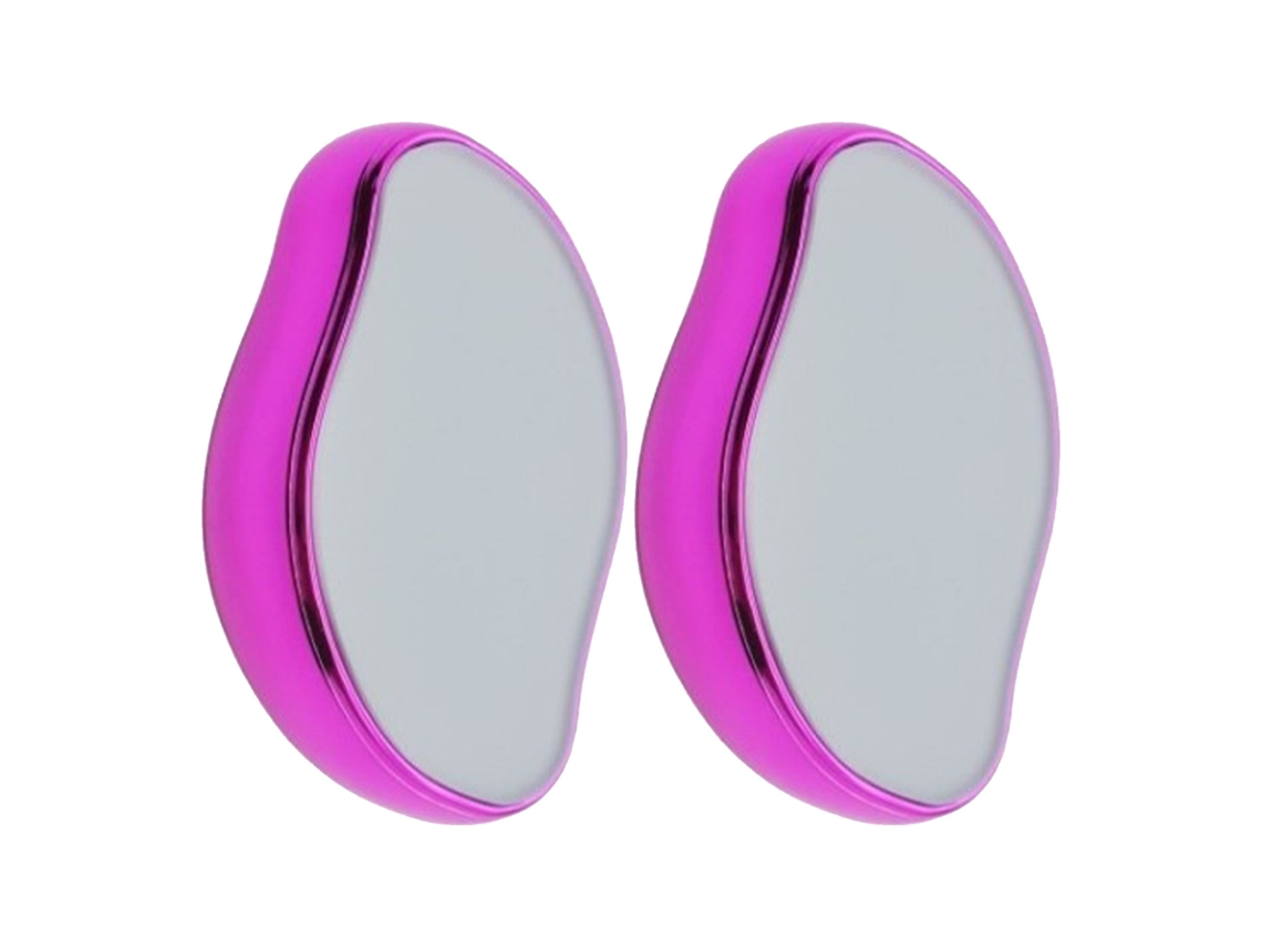 2 Peças Borracha De Pelo De Cristal Sem Dor Reutilizável Exfoliante De Pele Depilador Suave Roxo