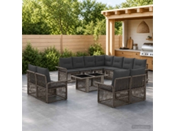 Vidaxl Conjunto De Sofá De Jardim 12 Unid. Cinza E Cinza Escuro