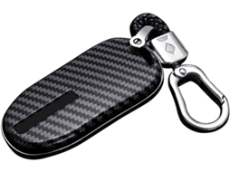 Cninba13 Smart Fob Capa De Chave Automotiva Em Abs Com Padrão Fibra Carbono Para Tesla Model 3s