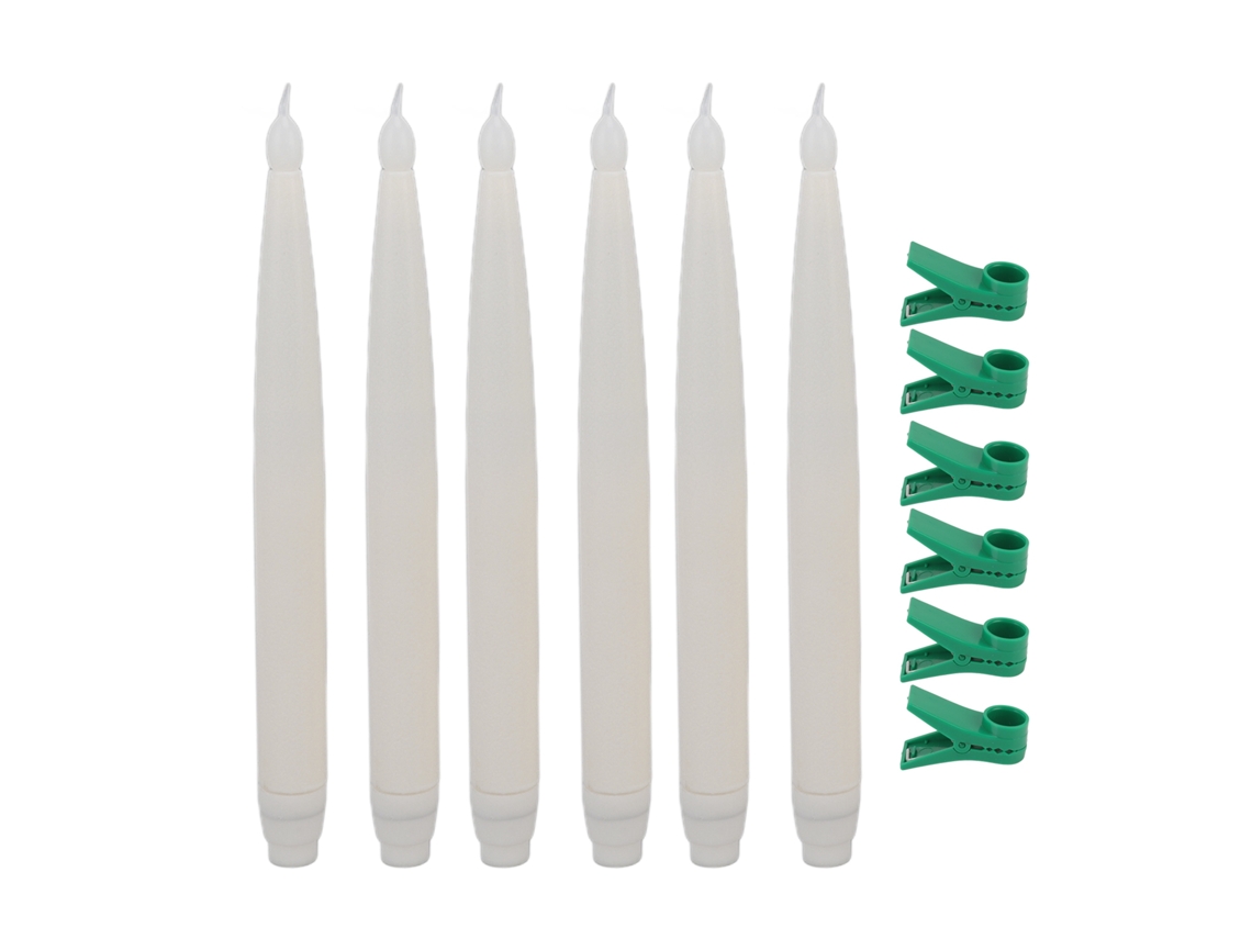 Conjunto de 6 Velas de Natal Led a Bateria com Luz Quente CHABERLU