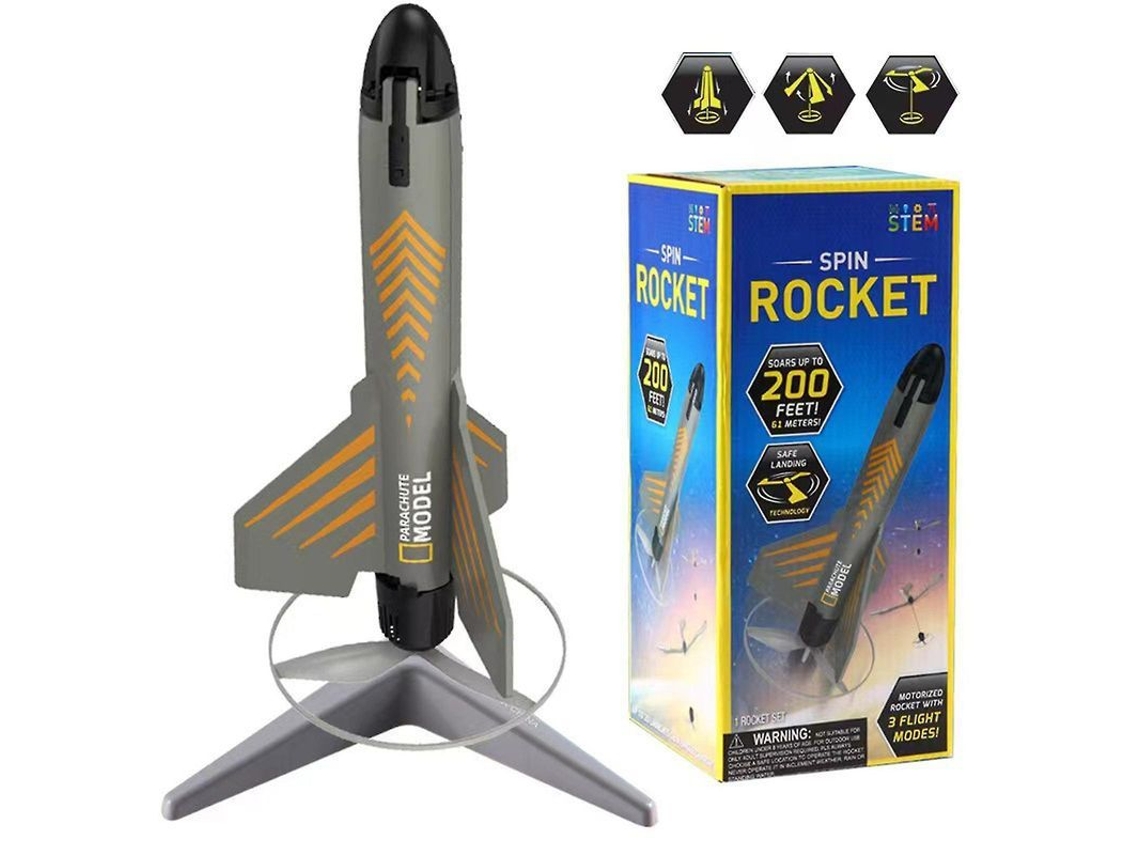 2026 lançador de Foguetes Motorizado National Geographic Stem Power para Crianças com Luz Azul e Pouso Seguro